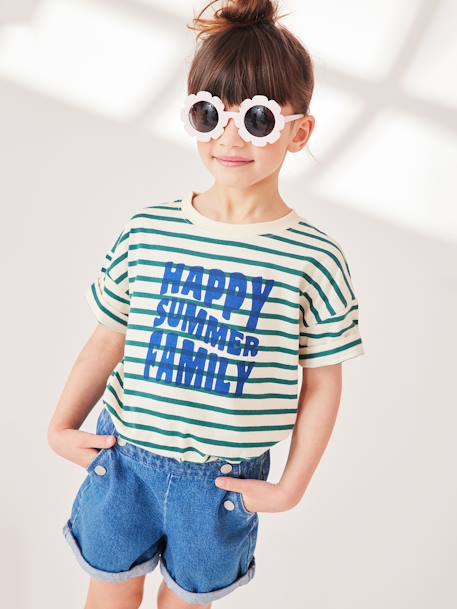 T-shirt mixte enfant capsule famille marin rayé vert 7 - vertbaudet enfant 