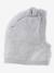 Cagoule bébé fille en maille côtelée doublée sherpa gris chiné 1 - vertbaudet enfant 