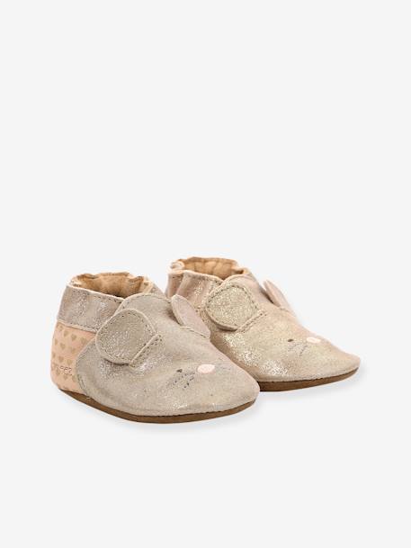 Chaussons cuir souple bébé Mouse Nose 946551-10 ROBEEZ© rose 1 - vertbaudet enfant 