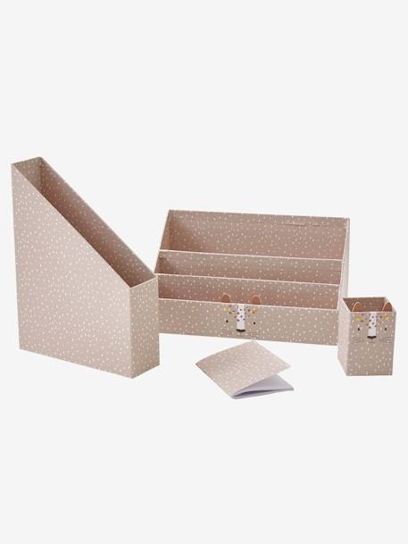 Set rangement bureau Tigre beige poudré - Vertbaudet