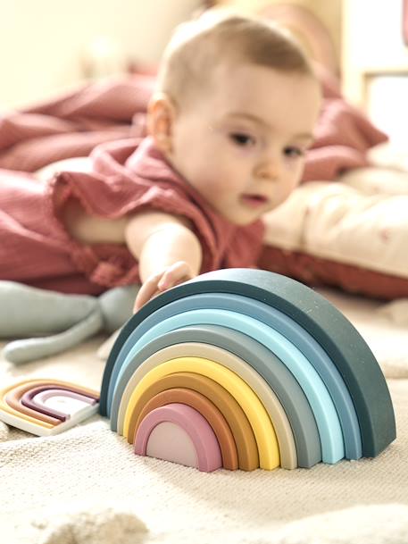 Arc-en-ciel à empiler en silicone multicolor 4 - vertbaudet enfant 