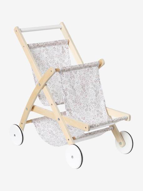 Poussette double poupon en bois FSC® blanc 2 - vertbaudet enfant 