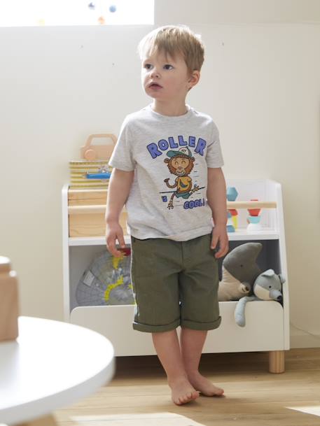Tee-shirt animal ludique garçon gris chiné 4 - vertbaudet enfant 