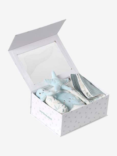 Coffret cadeau naissance SOUS L'OCÉAN bleu grisé 2 - vertbaudet enfant 