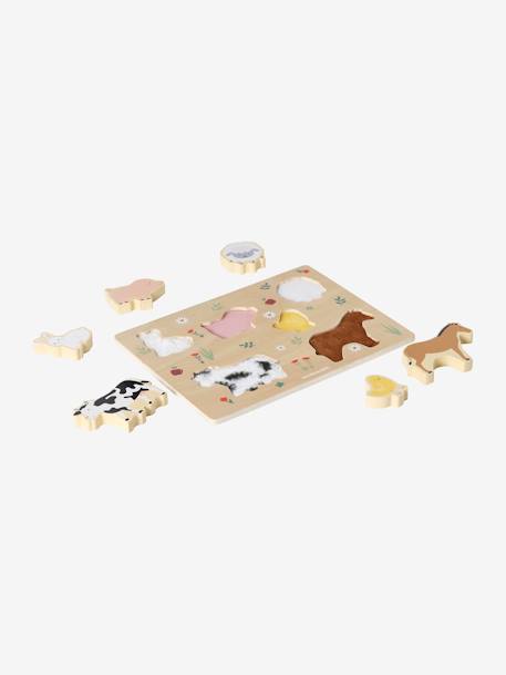 Puzzle chunky tactile en bois FSC® Ferme+Forêt 4 - vertbaudet enfant 