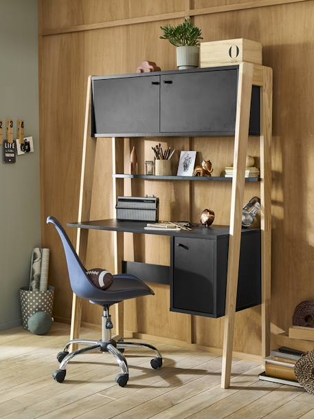 Bureau enfant avec rangements RÉTRO noir 3 - vertbaudet enfant 