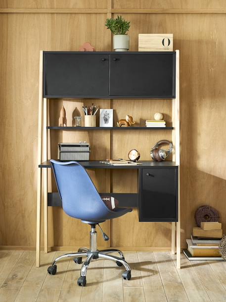 Bureau enfant avec rangements RÉTRO noir 4 - vertbaudet enfant 