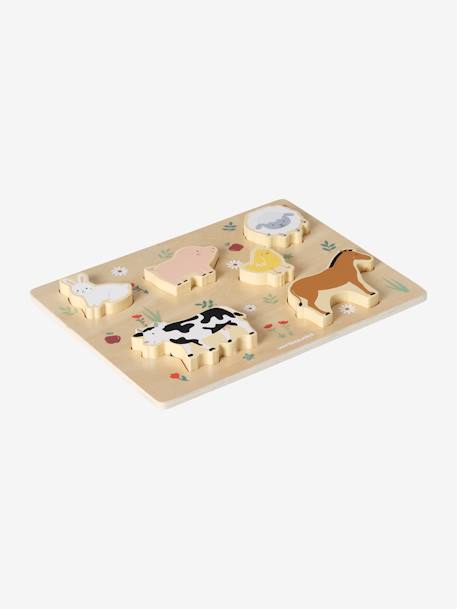 Puzzle chunky tactile en bois FSC® Ferme+Forêt 3 - vertbaudet enfant 