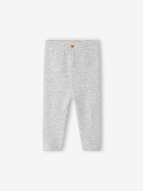 Legging bébé coton biologique gris chiné+rose poudré 1 - vertbaudet enfant 