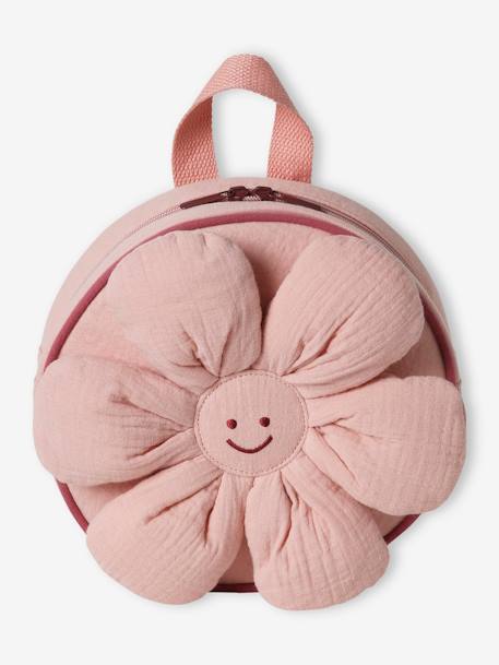 Sac à dos maternelle fleur fille en gaze de coton vieux rose 1 - vertbaudet enfant 