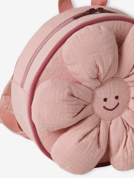 Sac à dos maternelle fleur fille en gaze de coton vieux rose 2 - vertbaudet enfant 