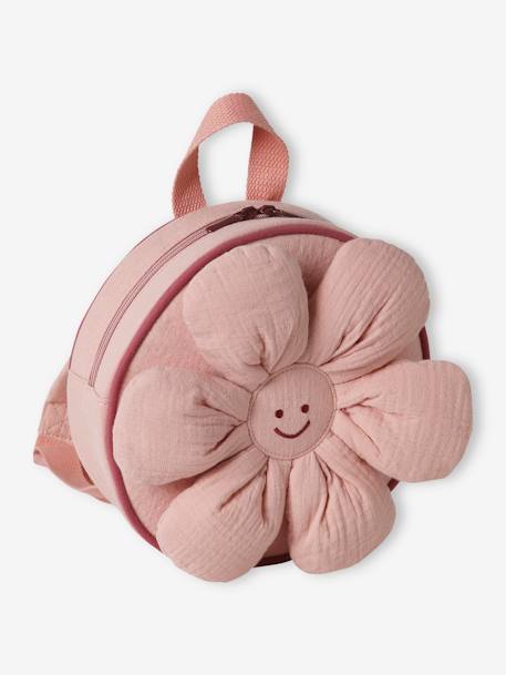 Sac à dos maternelle fleur fille en gaze de coton vieux rose 4 - vertbaudet enfant 