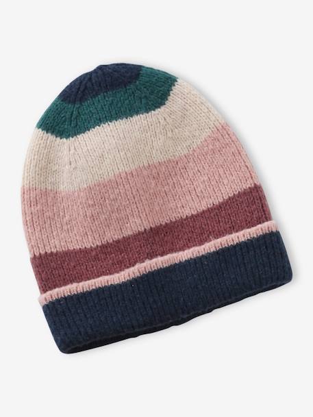 Ensemble bonnet + snood + gants ou moufles colorblock fille marine 3 - vertbaudet enfant 