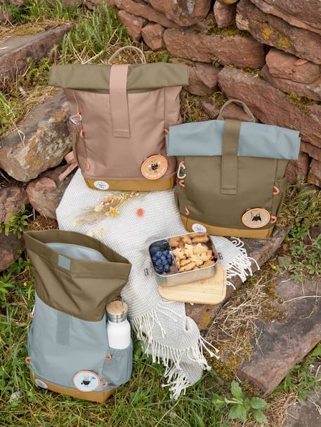 Mini sac à dos LÄSSIG Rolltop Nature Bleu clair+Noisette+Olive clair 8 - vertbaudet enfant 