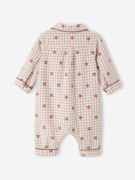 Dors-bien rayé bébé garçon en coton ouverture devant beige 4 - vertbaudet enfant 