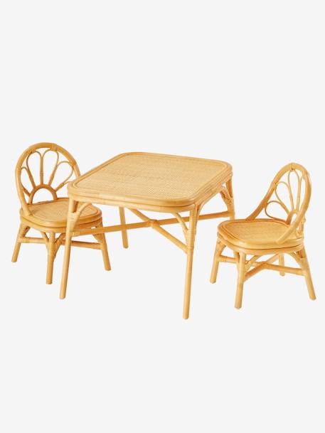 Lot de 2 chaises + table en rotin bois 4 - vertbaudet enfant 