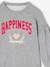 Sweat sport fille 'Hapiness' en bouclette et détails irisés fille gris chiné 4 - vertbaudet enfant 