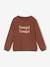 Sweat Basics motifs détails irisés fille chocolat 3 - vertbaudet enfant 