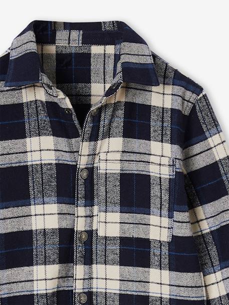 Chemise à carreaux en flanelle garçon bleu nuit 4 - vertbaudet enfant 