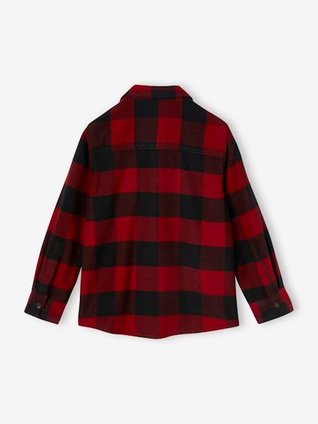 Chemise à grands carreaux en flanelle garçon olive+rouge 5 - vertbaudet enfant 