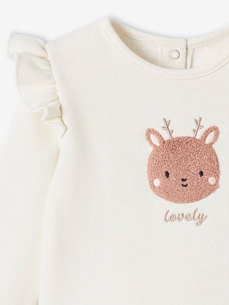 Ensemble bébé sweat et pantalon écru+rose nude 6 - vertbaudet enfant 