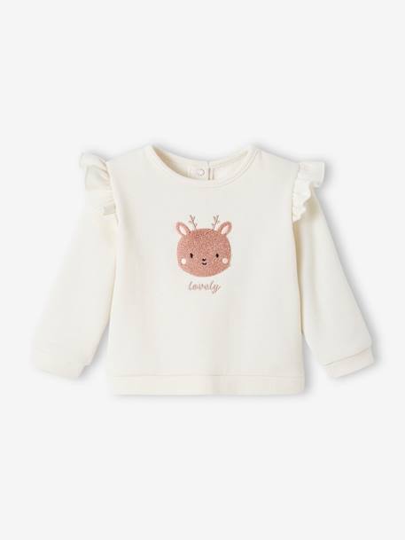 Ensemble bébé sweat et pantalon argile+écru+gris chiné+rose nude 10 - vertbaudet enfant 