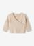 Cardigan brassière bébé en laine et coton beige chiné+blanc+rose poudré 1 - vertbaudet enfant 