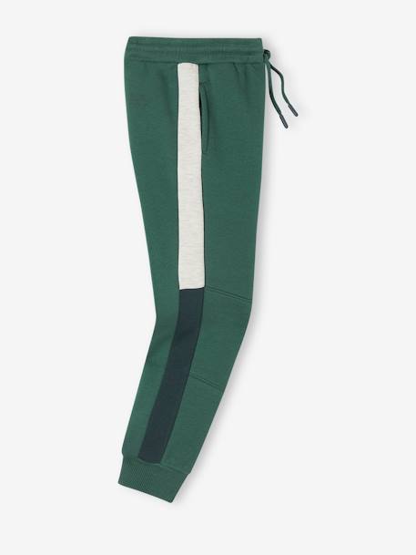 Pantalon jogging bandes côtés garçon. gris anthracite+noir+vert sapin 11 - vertbaudet enfant 