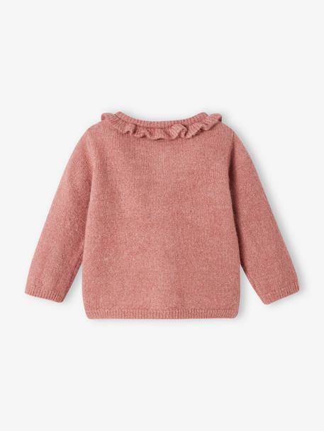 Cardigan bébé ajouré ocre+vieux rose 8 - vertbaudet enfant 