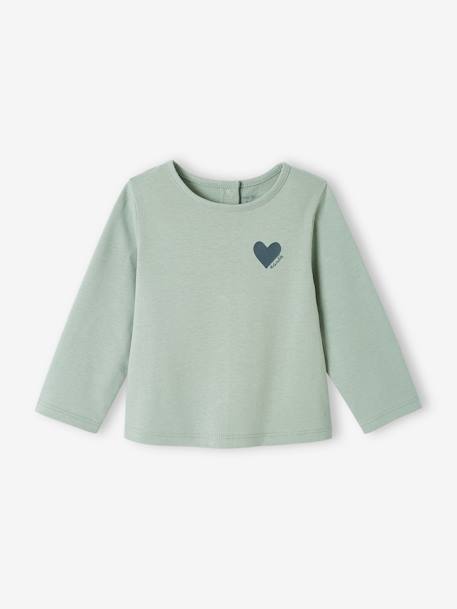 T-shirt bébé Basics manches longues bois de rose+vert d'eau 5 - vertbaudet enfant 