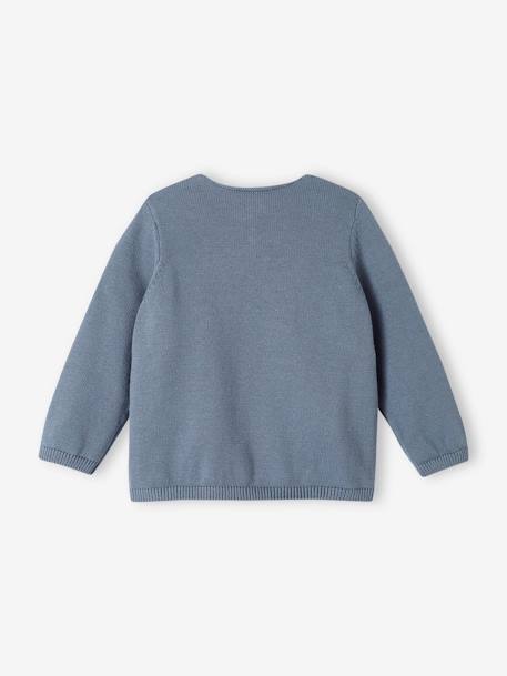 Brassière bébé naissance en tricot de coton bio bleu jean+gris chiné+rose poudré 2 - vertbaudet enfant 