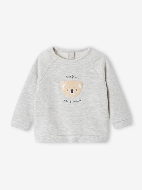 Ensemble bébé sweat et pantalon écru+gris chiné+rose nude 10 - vertbaudet enfant 