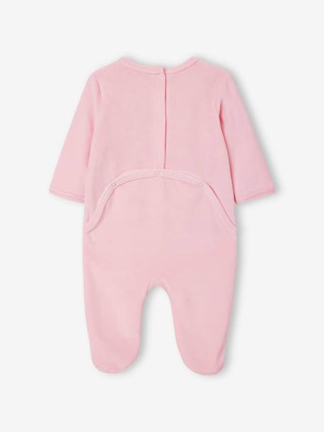 Lot de 3 dors-bien bébé en velours BASICS rose pâle+vert de gris 5 - vertbaudet enfant 