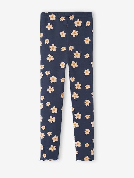 Legging imprimé en maille côtelée fille marine+noisette+rose pâle+vert de gris 2 - vertbaudet enfant 