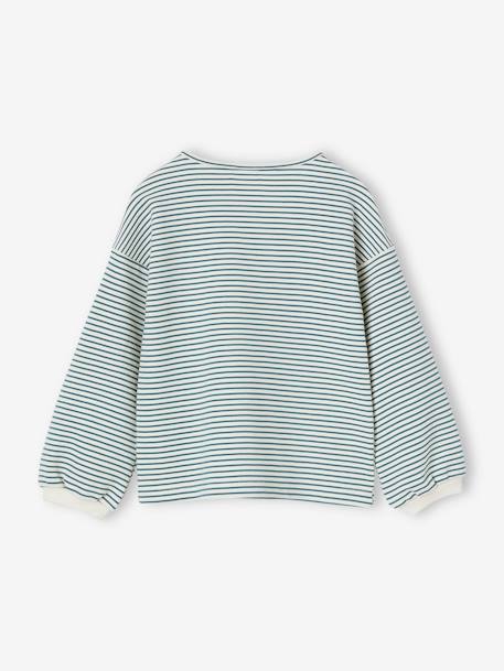 T-shirt marinière encolure bateau fille blanc rayé+rayé vert 7 - vertbaudet enfant 