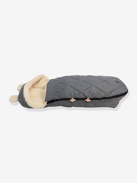 Chancelière poussette XL EARS WOOL KAISER gris+marron 7 - vertbaudet enfant 