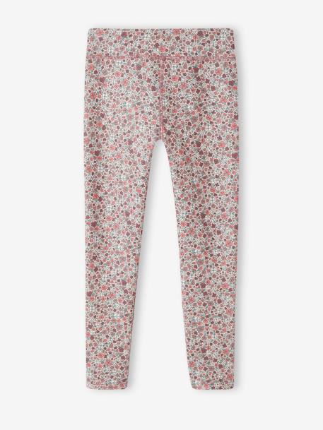 Legging sport à fleurs matière technique fille rose imprimé 2 - vertbaudet enfant 