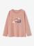 Tee-shirt 'Egérie' détails fantaisie fille manches longues beige poudré+moutarde+vieux rose 11 - vertbaudet enfant 