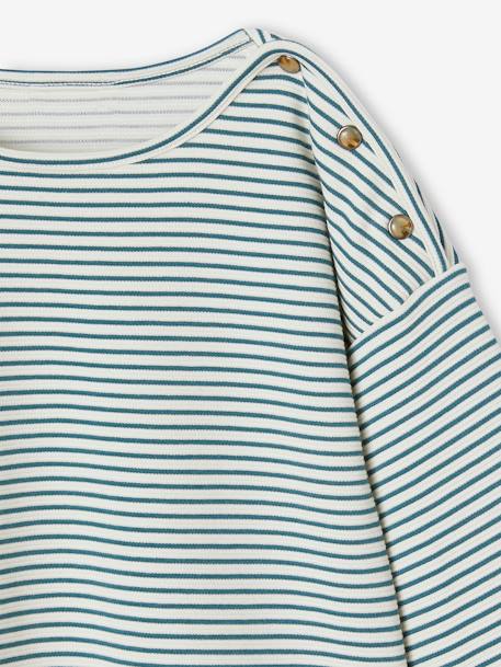 T-shirt marinière encolure bateau fille blanc rayé+rayé vert 8 - vertbaudet enfant 