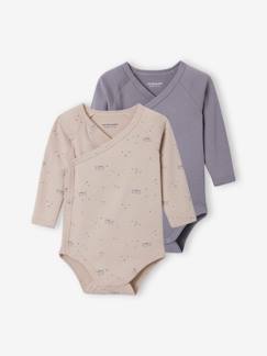 -Lot de 2 bodies manches longues bébé ouverture naissance