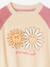 Sweat raglan en éponge motifs fleurs pop fille écru 3 - vertbaudet enfant 