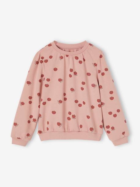 Sweat graphique fille chocolat+vieux rose 5 - vertbaudet enfant 