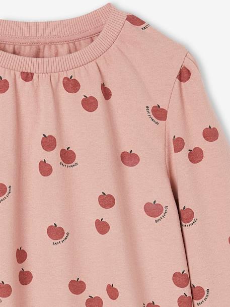 Sweat graphique fille chocolat+vieux rose 7 - vertbaudet enfant 