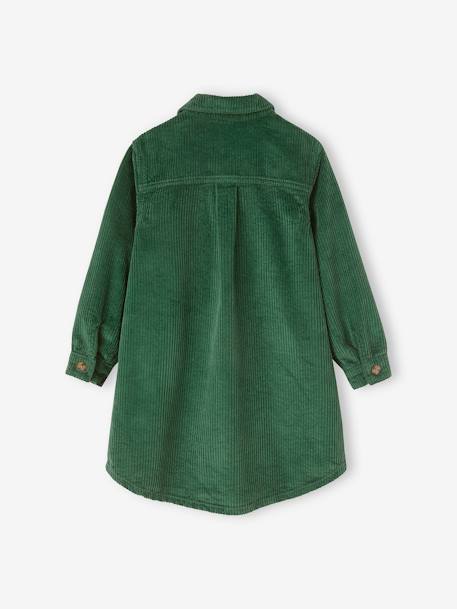 Robe chemise en velours côtelé fille cannelle+vert anglais 5 - vertbaudet enfant 