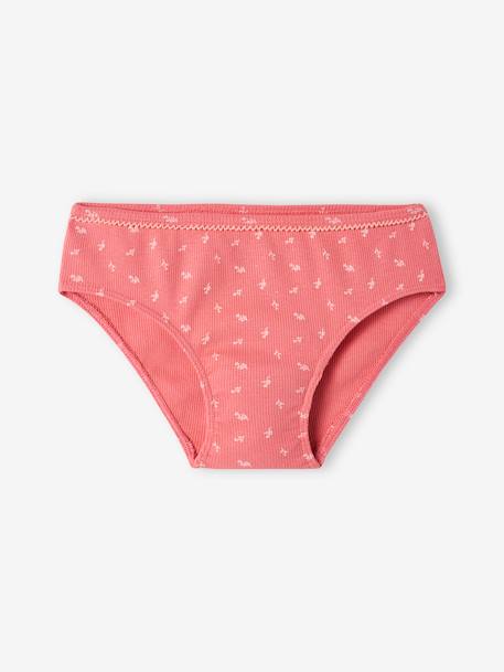 Lot de 5 culottes fantaisie fille en maille côtelée rose nude 5 - vertbaudet enfant 