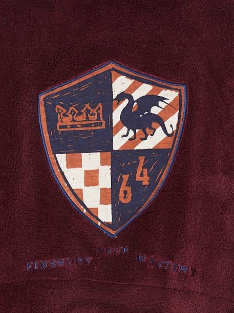 Robe de chambre en maille polaire blason garçon bordeaux 3 - vertbaudet enfant 