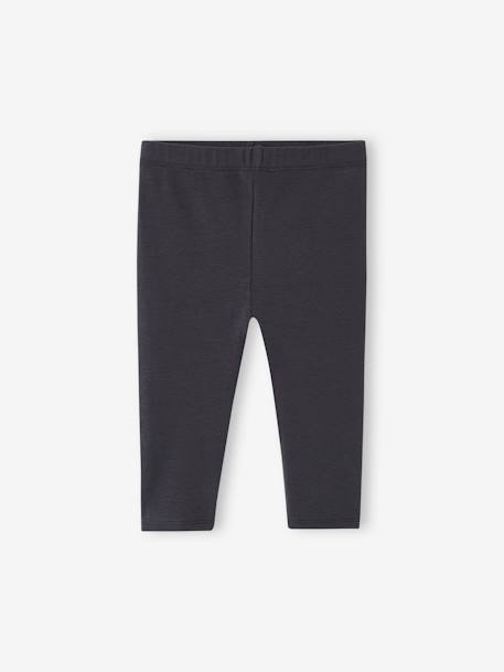 Lot de 2 leggings longs bébé fille BASICS écru+fuchsia+lot marine grisé 3 - vertbaudet enfant 