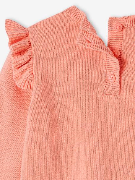 Pull à volants cerise bébé avec pompons rose 4 - vertbaudet enfant 