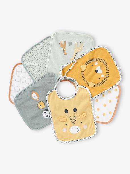 Lot de 7 bavoirs bébé VERTBAUDET imprimé jungle+vert d'eau 10 - vertbaudet enfant 