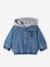 Blouson doublé en denim bébé capuche en molleton stone 1 - vertbaudet enfant 